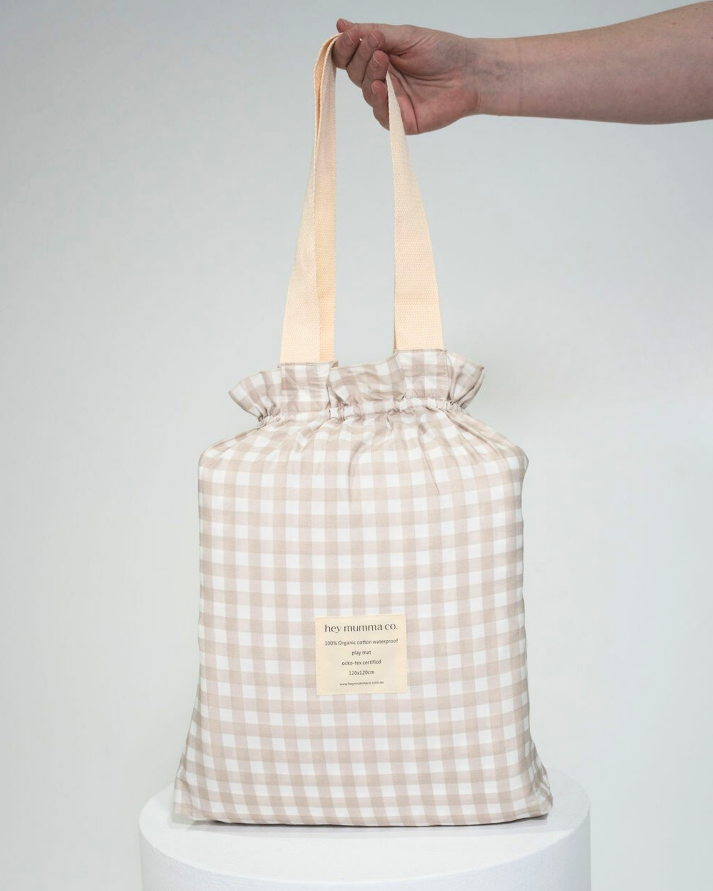 Play Mat - Beige Gingham