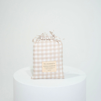 Waterproof Co Sleeper Fitted Sheet - Beige Gingham