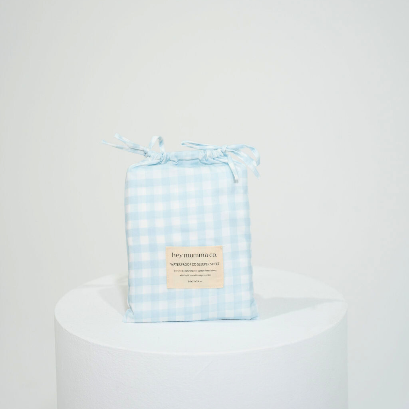 Waterproof Co Sleeper Fitted Sheet - Blue Gingham