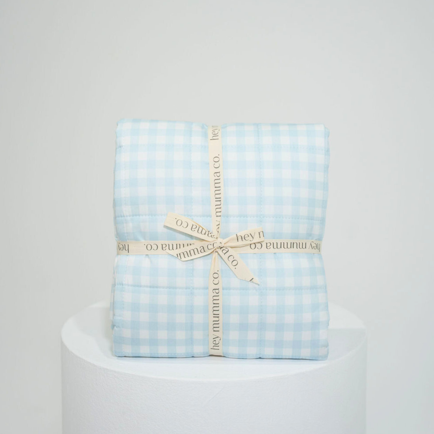 Cot Quilt - Blue Gingham