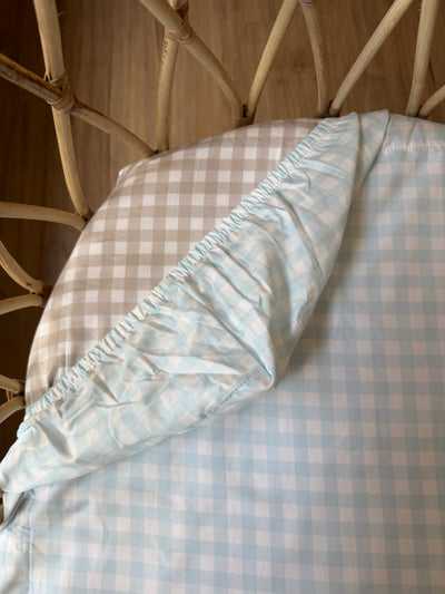 Waterproof Co Sleeper Fitted Sheet - Beige Gingham