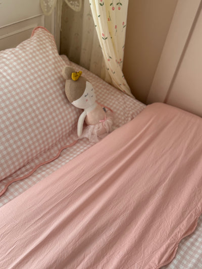 Matching King Single Doona Cover & Waterproof Pillowcase Set - Pink Gingham