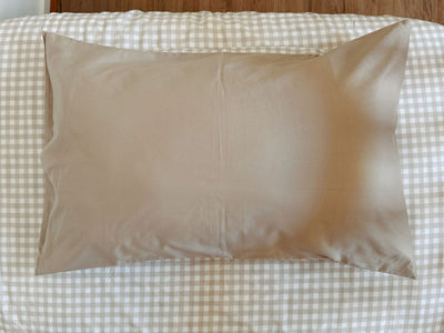 Matching Single Doona Cover & Waterproof Pillowcase Set - Beige Gingham