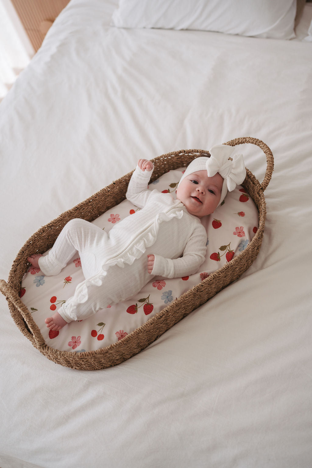 Waterproof Bassinet Fitted Sheet - Evie