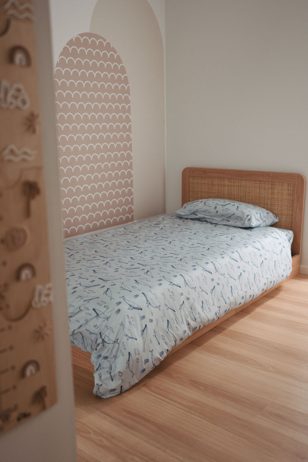 Matching King Single Doona Cover & Waterproof Pillowcase Set - Bowie