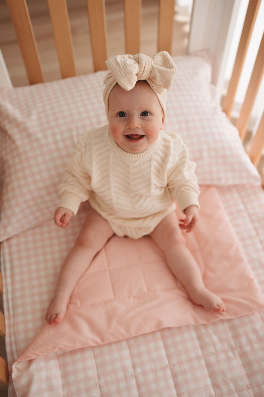 Matching Cot Bundle - Pink Gingham