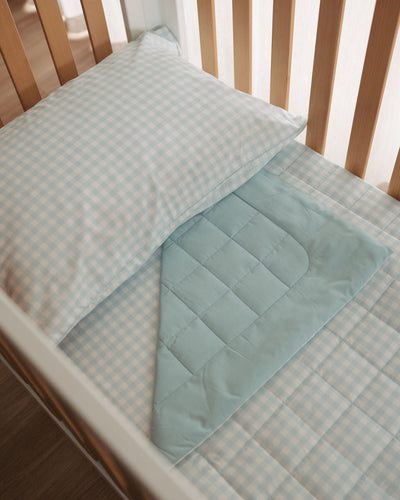 Cot Quilt - Blue Gingham