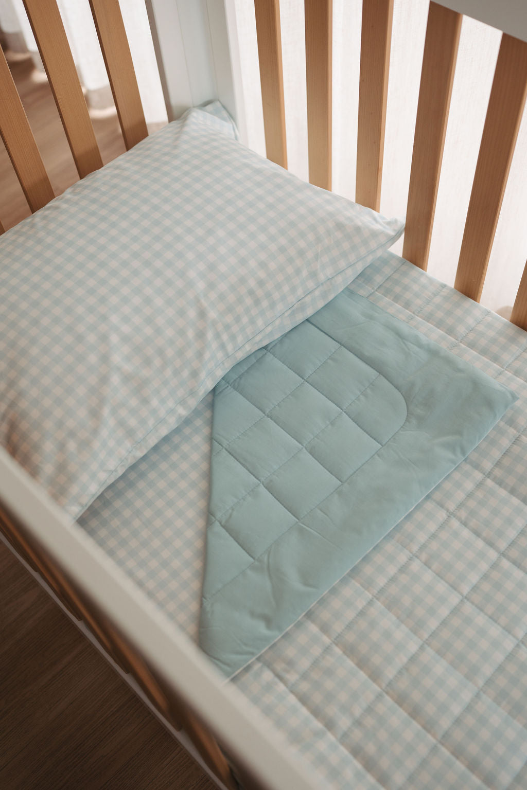 Matching Cot Bundle - Blue Gingham