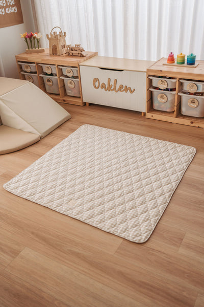 Play Mat - Beige Gingham