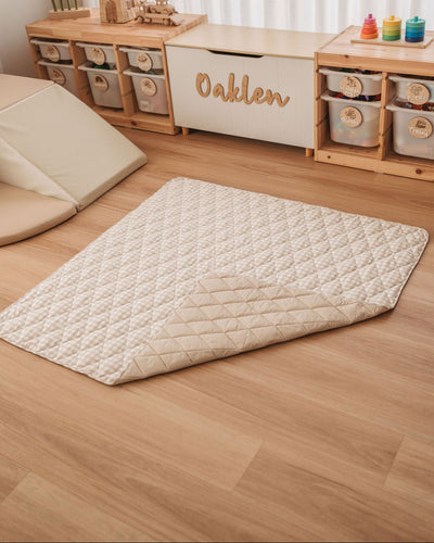 Play Mat - Beige Gingham