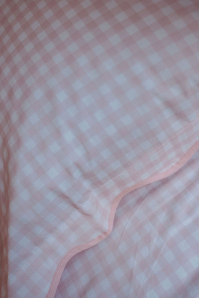 Matching King Single Doona Cover & Waterproof Pillowcase Set - Pink Gingham