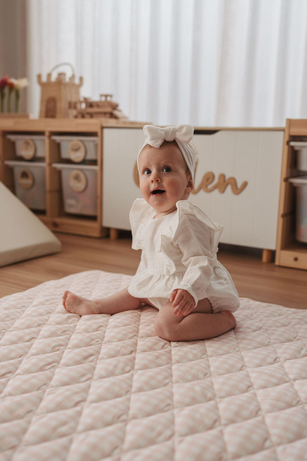 Play Mat - Pink Gingham