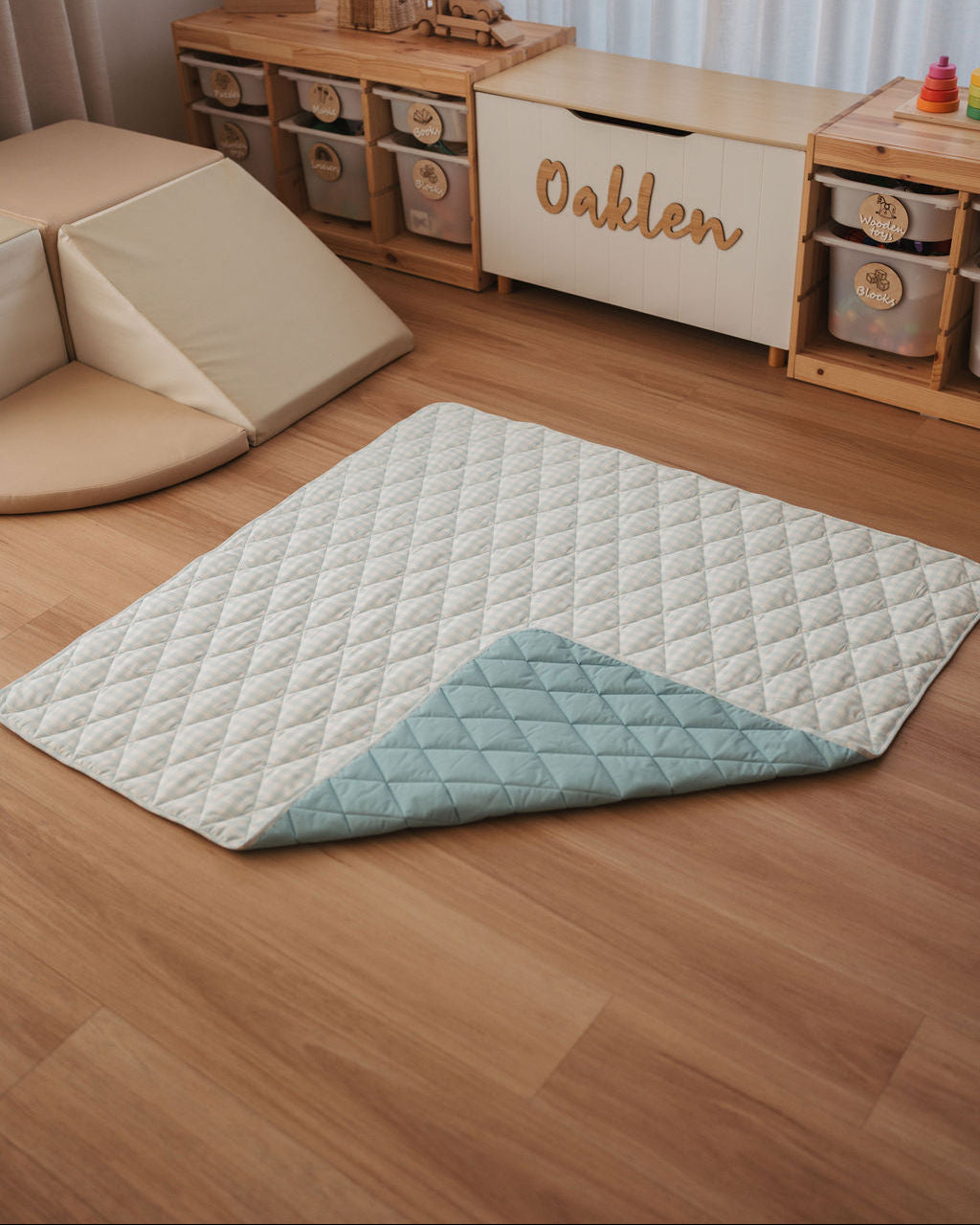 Play Mat - Blue Gingham