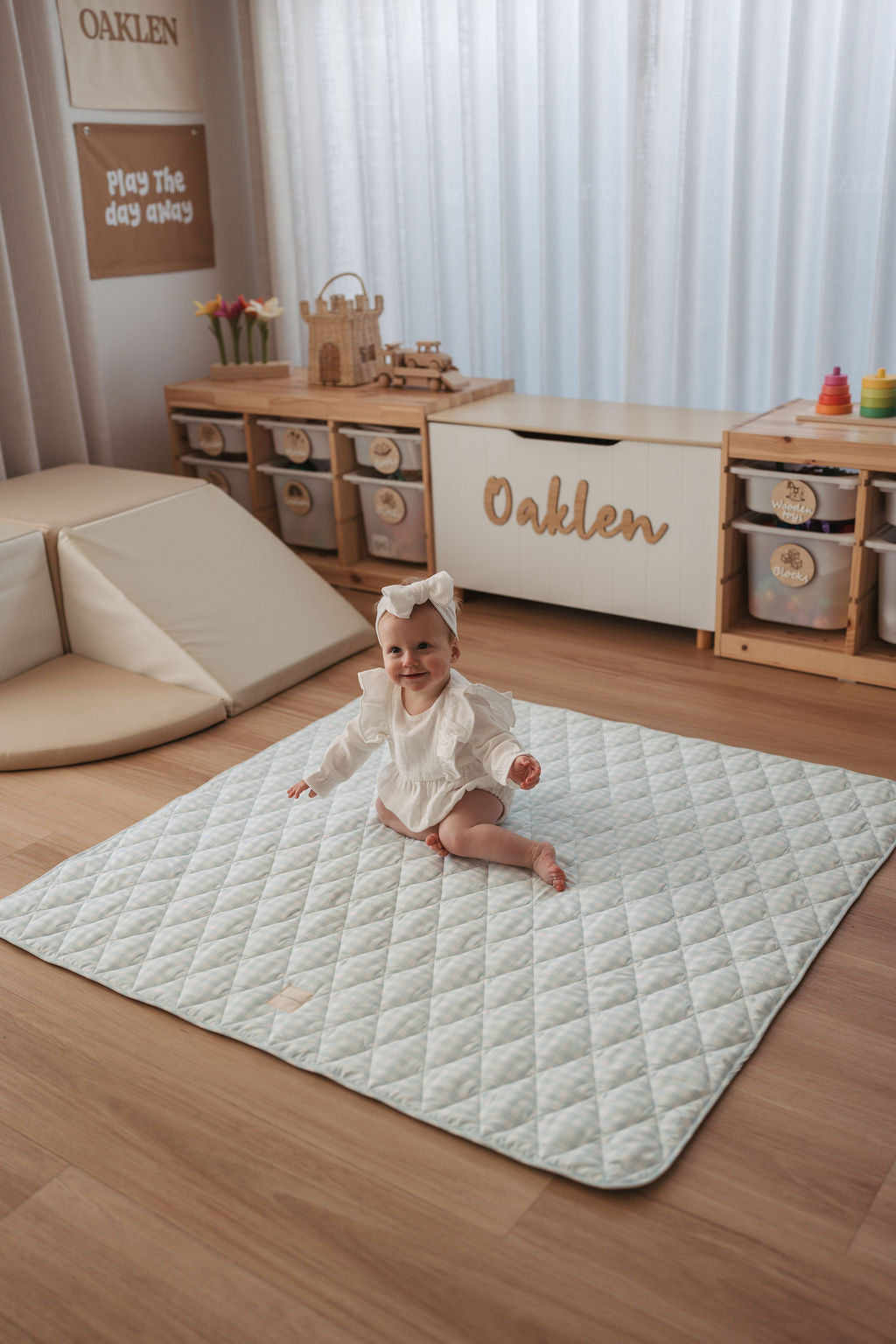 Play Mat - Blue Gingham