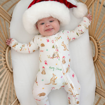 PREORDER Christmas Baby Zip Suit