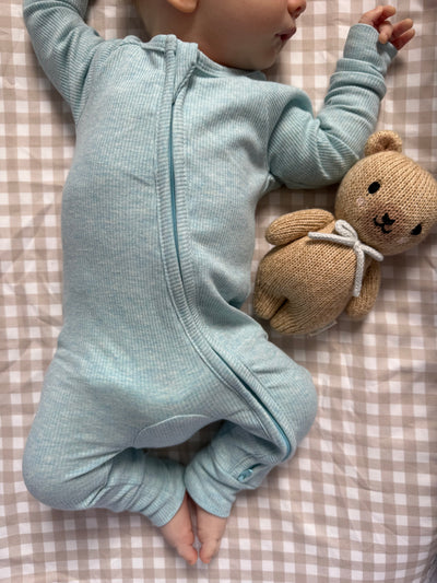 Waterproof Co Sleeper Fitted Sheet - Beige Gingham