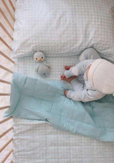 Matching Cot Bundle - Blue Gingham