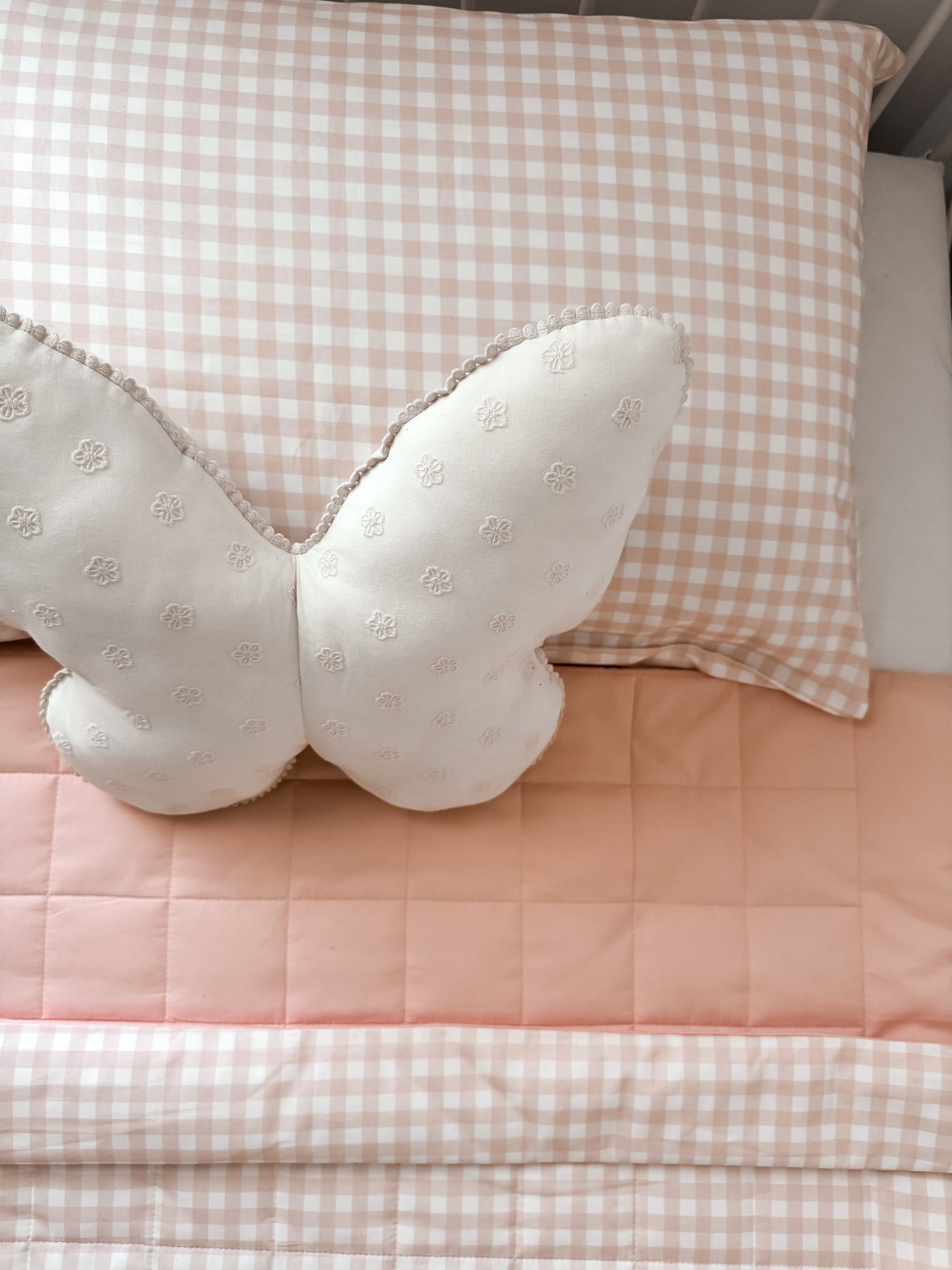 Cot Quilt - Pink Gingham