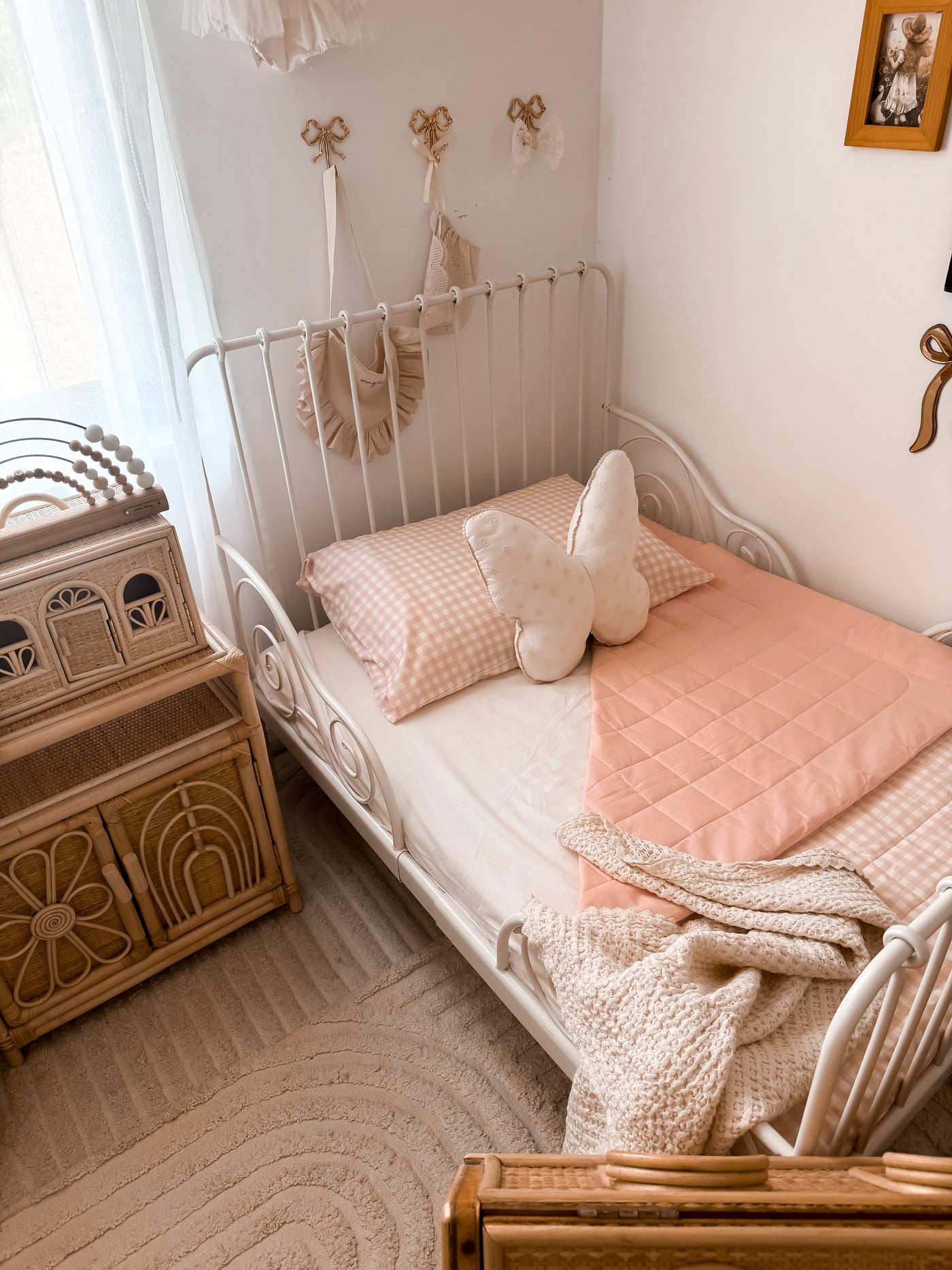 Cot Quilt - Pink Gingham