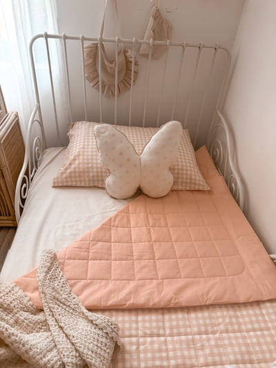 Cot Quilt - Pink Gingham