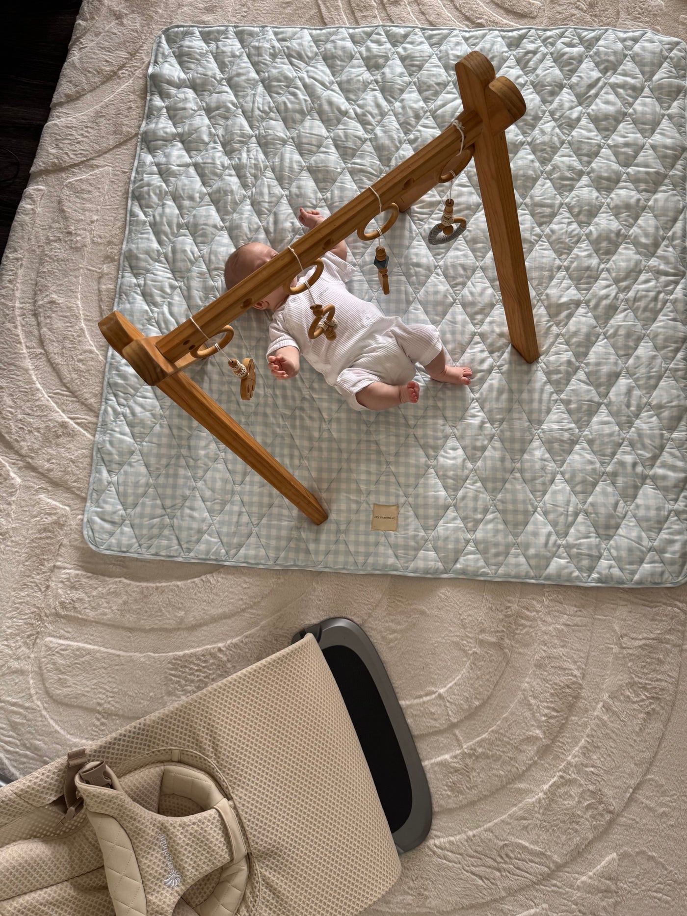 Play Mat - Blue Gingham