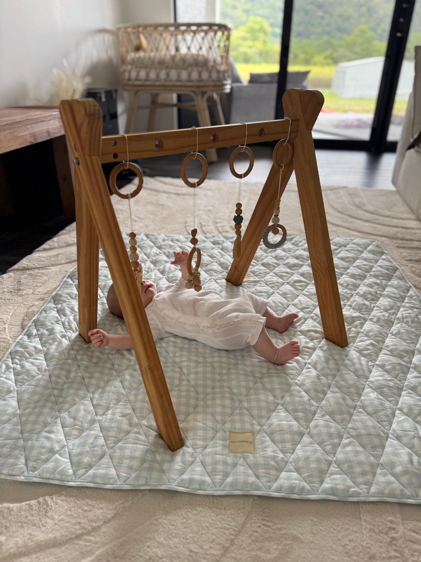 Play Mat - Blue Gingham