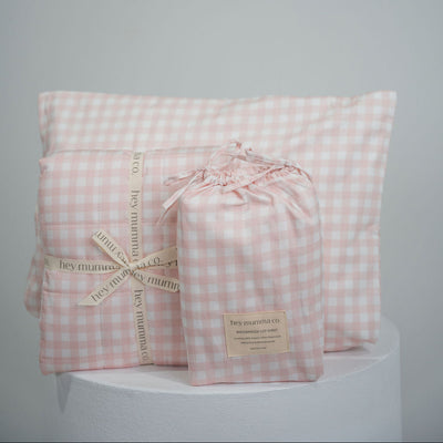 Matching Cot Bundle - Pink Gingham