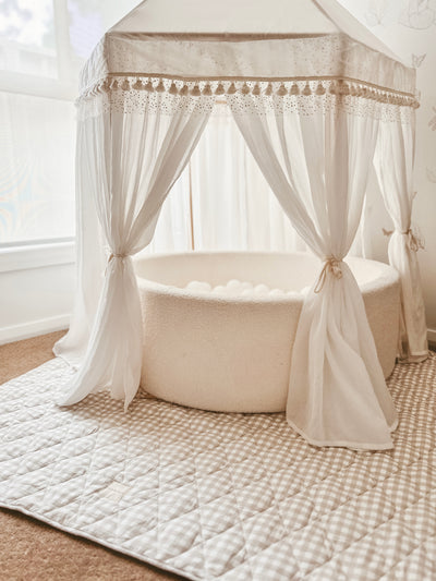 Play Mat - Beige Gingham