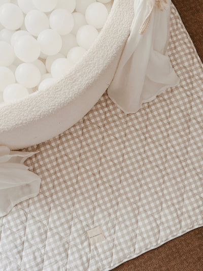 Play Mat - Beige Gingham