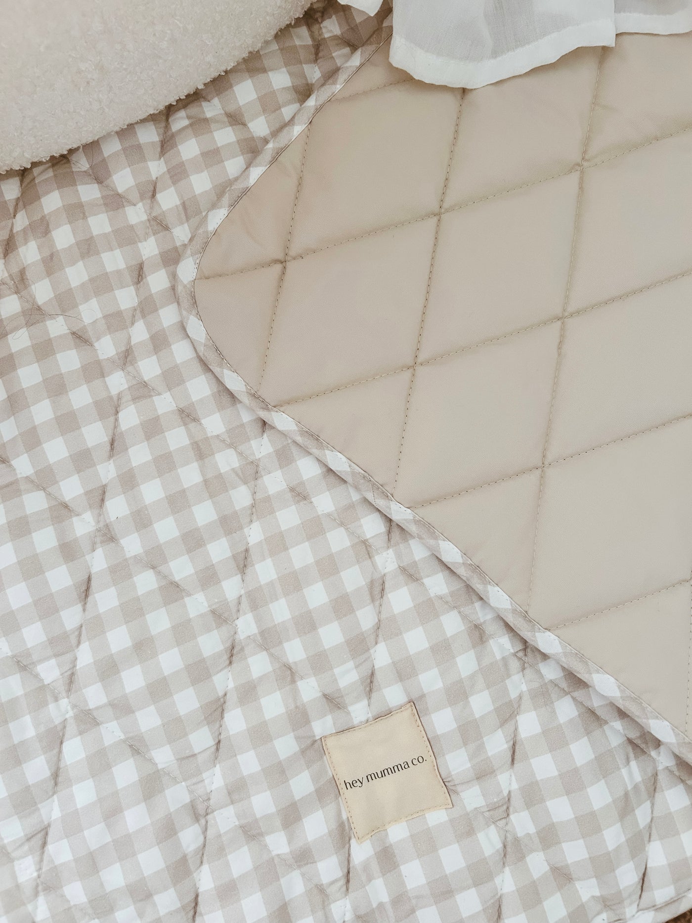 Play Mat - Beige Gingham