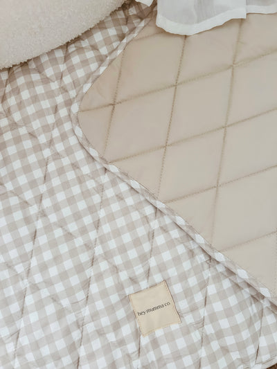 Play Mat - Beige Gingham