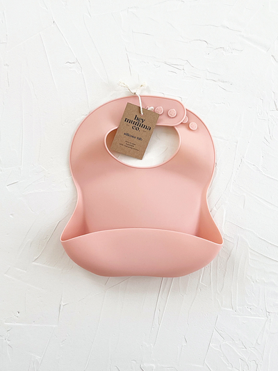 Pink Silicone waterproof baby bib
